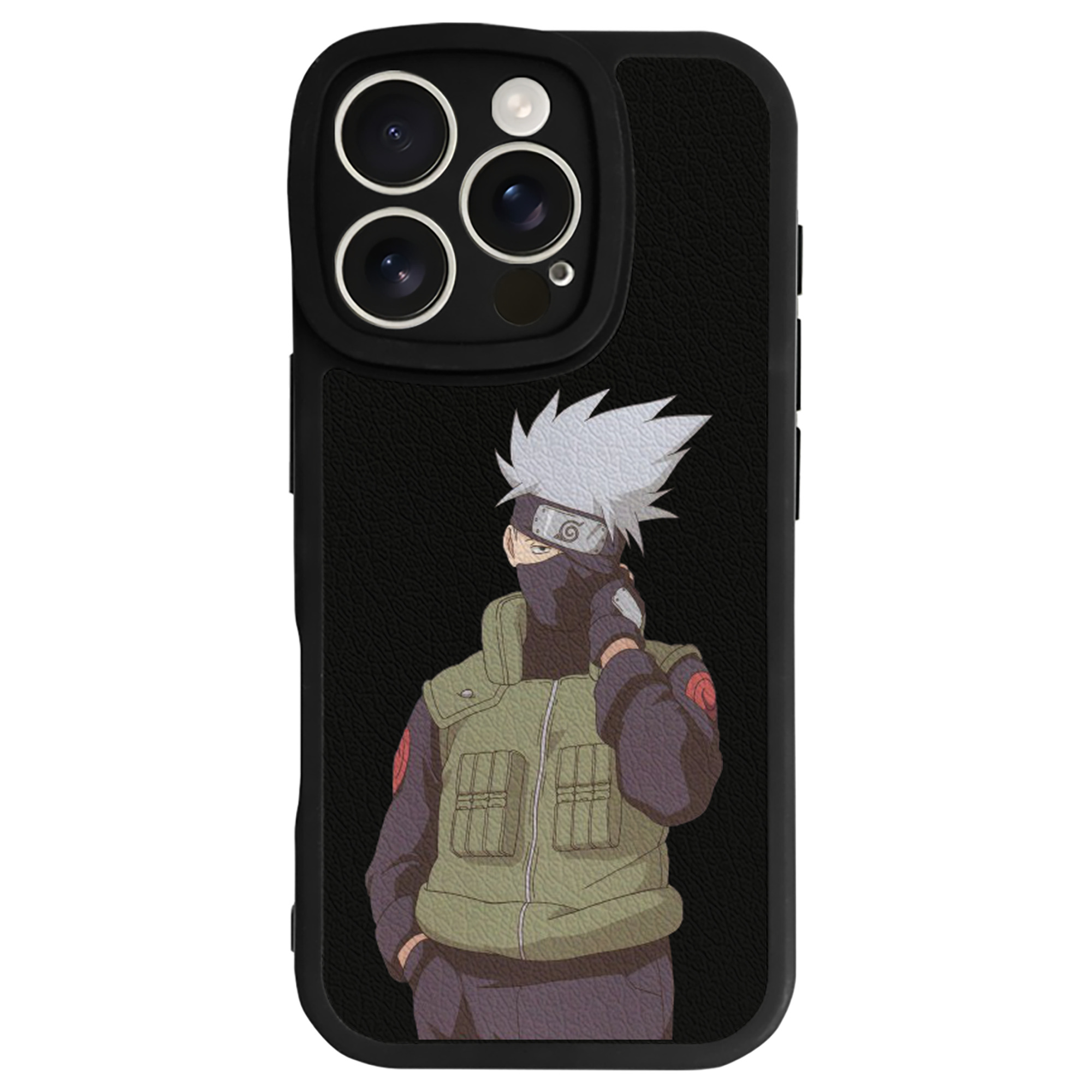 （画像用） NARUTO -ナルト- はたけ カカシ Hatake Kakashi 【iPhone 16シリーズ対応】シリコンスマホケース（レザー調） 材質：シリコン